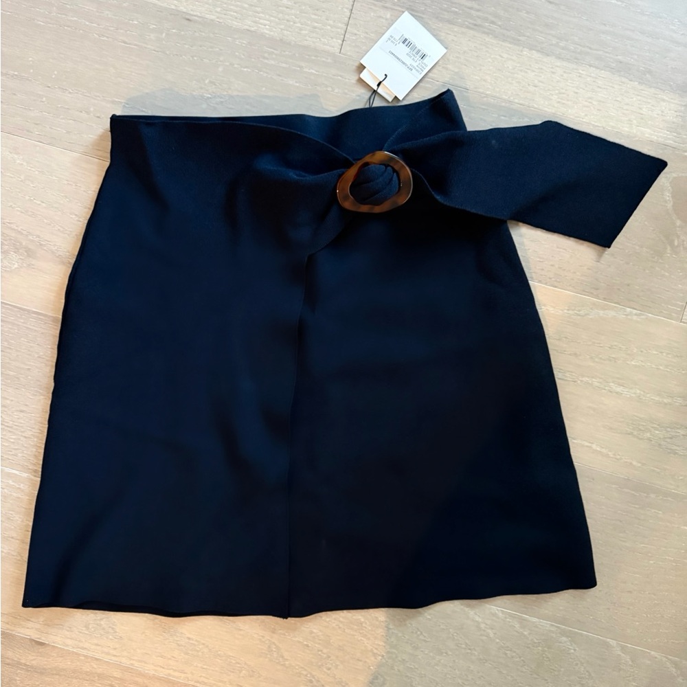 SANDRO NWT Skirt with Tortoise Belt Detail -Navy - U.S. Size 6/8